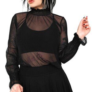 Foxblood Andrea Mesh Long Sleeve Top